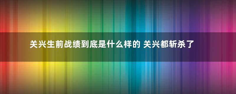 关兴生前战绩到底是什么样的 关兴都斩杀了多少武将